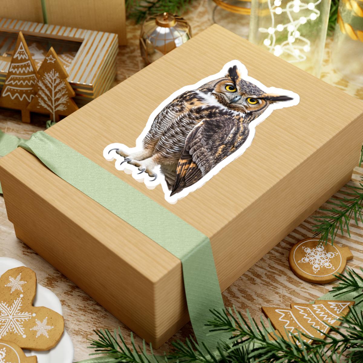 Great Horned Owl Sticker, Owl Decal, Nature Animals Sticker, Laptop ...