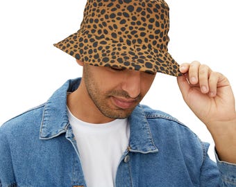 Cheetah Print Bucket Hat, Rave Bucket Hat, Festival Hat, Summer Fashion, Festival Outfit, Unisex Hat, Outdoor Sun Protection