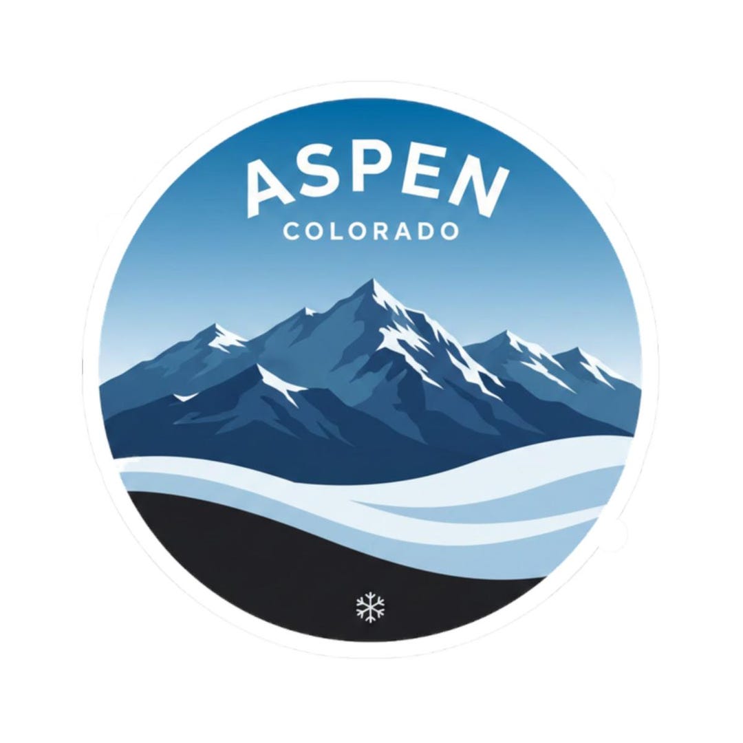 Aspen Colorado Sticker, Round Kiss-cut Vinyl Decal, Mountain Town ...
