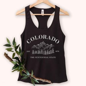 Colorado Racerback Tank, Rocky Mountain Tank Top, Centennial State Souvenir, Colorado Travel Shirt, Unisex Colorado Apparel