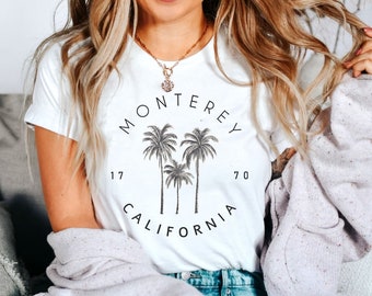 Monterey T-Shirt, Monterey Beach Shirt, California Sweater Gift Souvenir, Girls Trip, Cali Premium Crewneck, CA West Coast Travel Tee