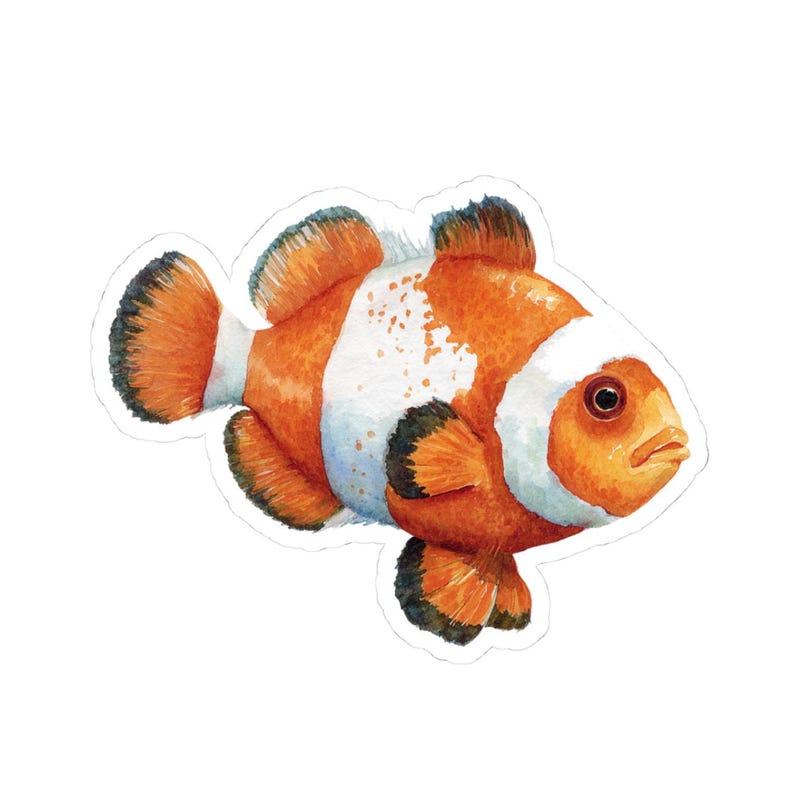 Clownfish Sticker, Ocean Fish Laptop Decal, Underwater Theme Gifts ...