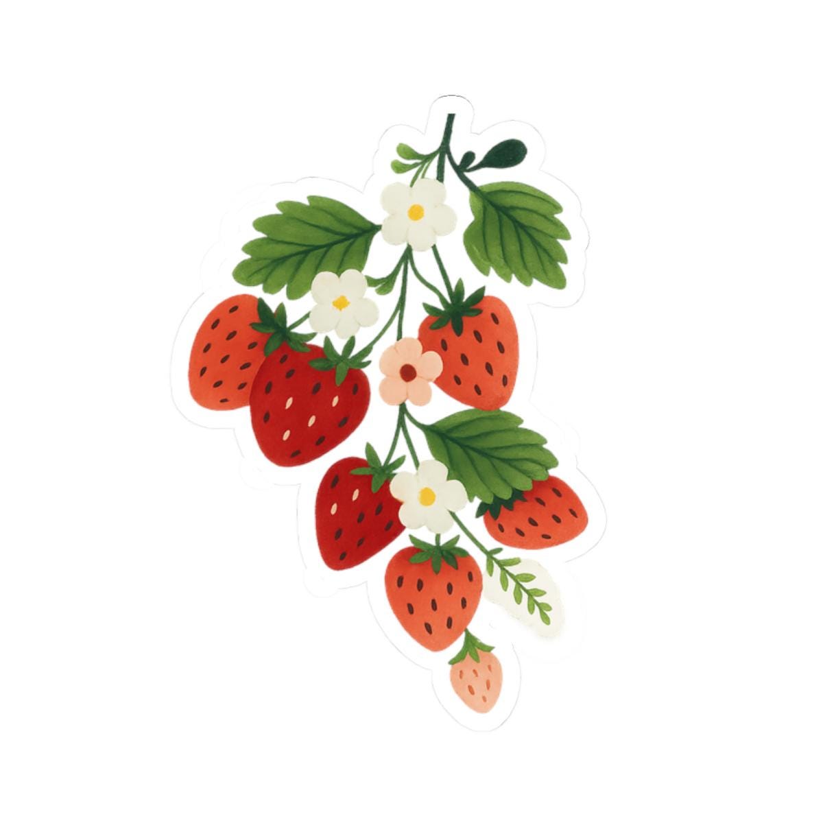 Strawberry Sticker, Cute Fruit Decals for Laptops, Water Bottles ...