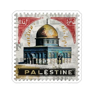 Palestine Sticker, Palestine Stamp Sticker, Protest Vinyl, Free Palestine Decal, Middle Eastern Decal, Mosque Sticker, Water Bottle Sticker
