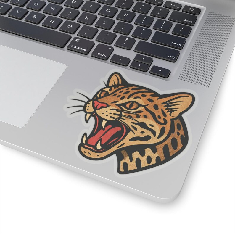 Ocelot Sticker, Neo-traditional Tattoo Ocelot Decal, Boho Wild Cat ...