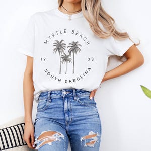 Myrtle Beach Comfort Colors T-Shirt, South Carolina Travel Tee, Minimalist Myrtle Beach Shirt, Aesthetic Oversized Top, SC Souvenir Gift