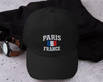 Paris France Embroidered Hat, Adjustable Paris Cap, French Pride Dad Hat, Paris France Baseball Hat, French Emirates Heritage Gift
