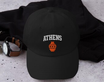 Gorra bordada de Atenas, Grecia, ajustable, con el orgullo griego, gorra de béisbol de Atenas, recuerdo de la herencia antigua.