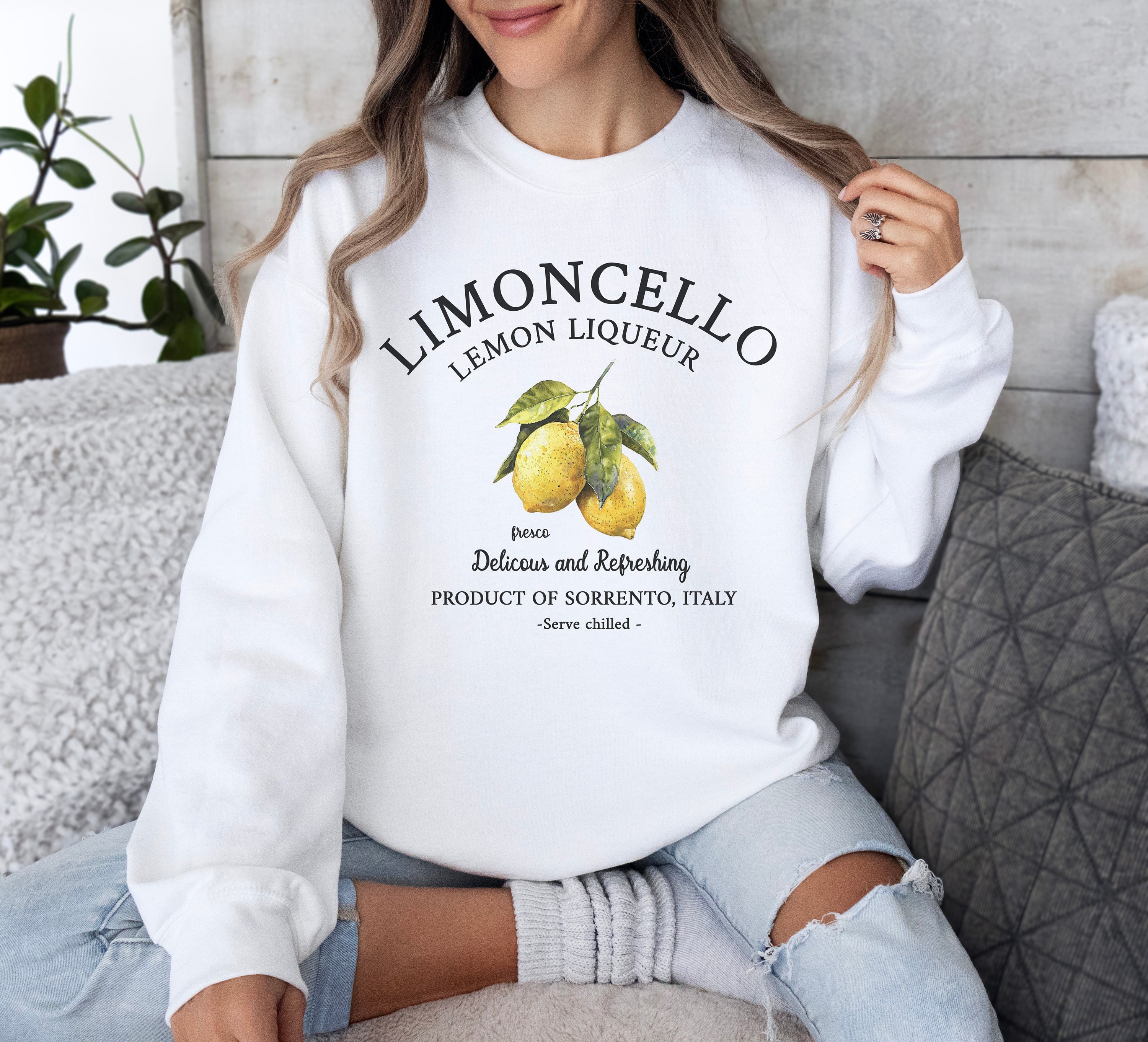 Limoncello Sweatshirt, Italy Lemons Sweater, Italian Souvenir Top
