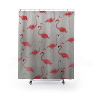 Chic Flamingo Shower Curtain, Tropical Bathroom Decor, Bird-Themed Home Accessory, Summer Vibes, Unique Gift Idea, Fun Pink Design