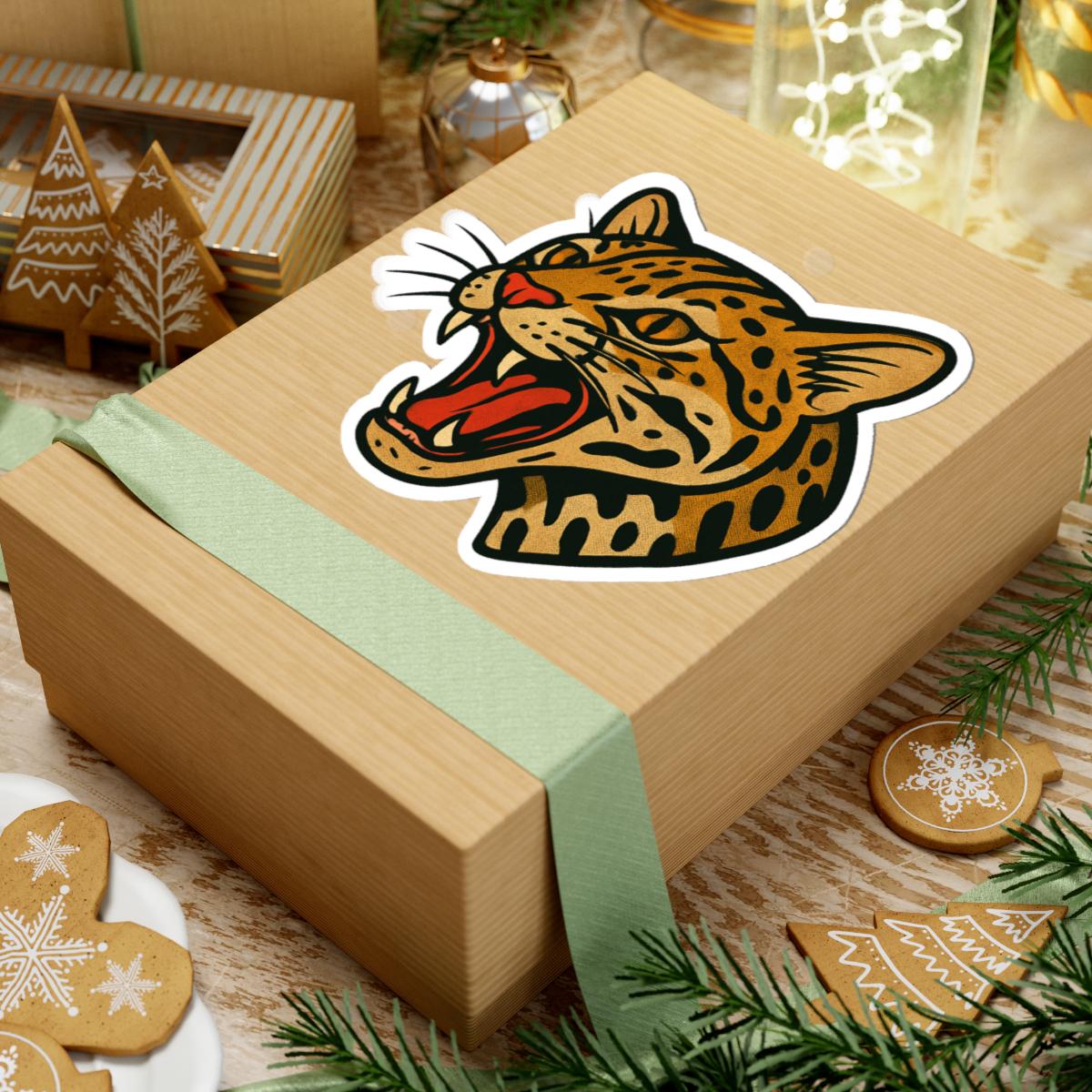 Ocelot Sticker, Neo-traditional Tattoo Ocelot Decal, Boho Wild Cat ...