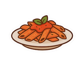 Pene Pasta Sticker, Cute Food Decor, Laptop Stickers, Fun Gift for Chefs, Party Favors, Foodie Accessories, Italian Food Vinyl, Cute Decal