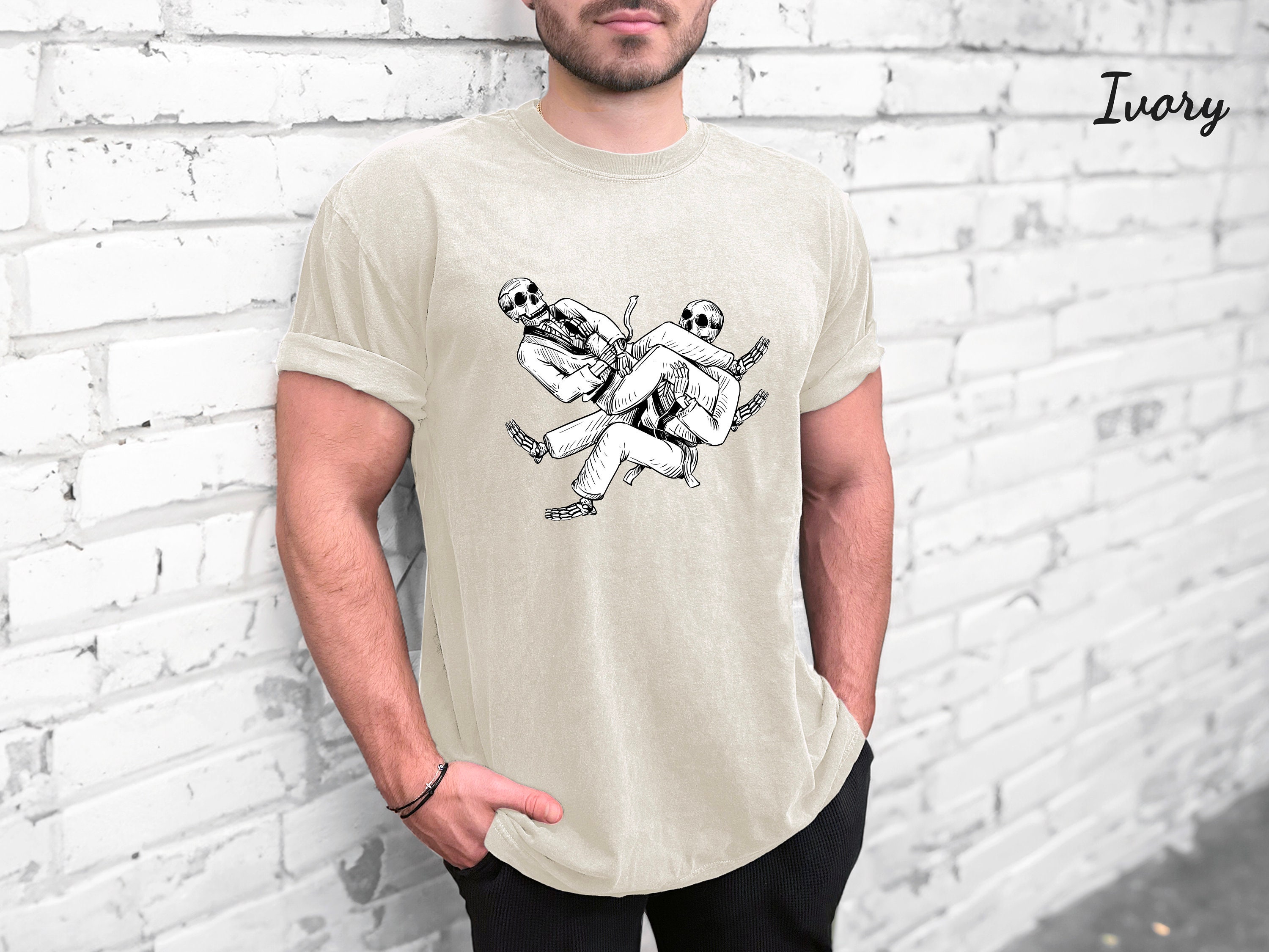 ブラジリアン柔術スケルトンアームバーTシャツ、グラップラートップ 