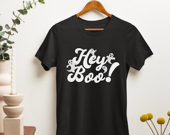 Halloween Ghost T-Shirt, Hey Boo Shirt, Ghost Shirt, Spooky Season Shirt, Halloween Party Tee, Gift For Halloween Lovers, Cute Ghost Shirt