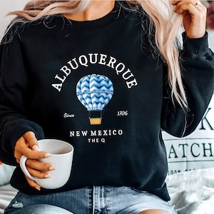 Albuquerque Sweatshirt, New Mexico Gifts, Unisex Soft Crewneck Pullover, Soft Cozy Sweater Vintage College University Souvenir Gifts NM USA