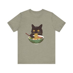 Ramen Cat T-Shirt, Cat Lover Gift, Kawaii Shirt, Japanese Style Art Tee image 7