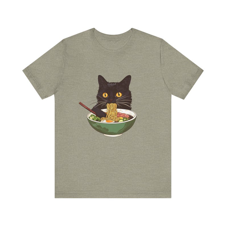 Ramen Cat T-Shirt, Cat Lover Gift, Kawaii Shirt, Japanese Style Art Tee image 7