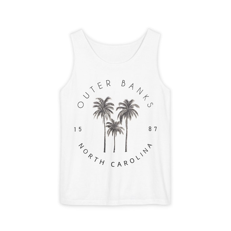 Outer Banks North Carolina Comfort Colors Tank, OBX Beach Shirt, Pogue Life Tank Top, NC Coastal Vacation Tee, Road Trip Souvenir Gift image 1