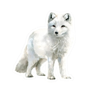 Arctic Fox Sticker, Aesthetic Animal Decals for Laptops, Water Bottles, Journals, Cute Nature Lover Gifts, Winter Decor
