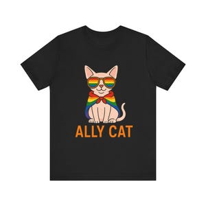 Rainbow Cat Pride Shirt, LGBTQ Ally T-Shirt, Funny Love Is Love Tee, Naked Cat Pride Shirt, Pride Apparel, LGBT Gifts, Ally Cat Shirt