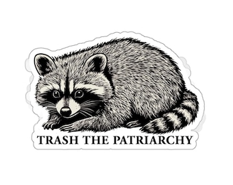 Trash the Patriarchy Sticker, Raccoon Sticker, Water Bottle Sticker, Liberal Sticker, Leftist Pro Choice Vinyl Sticker, Feminist Sticker