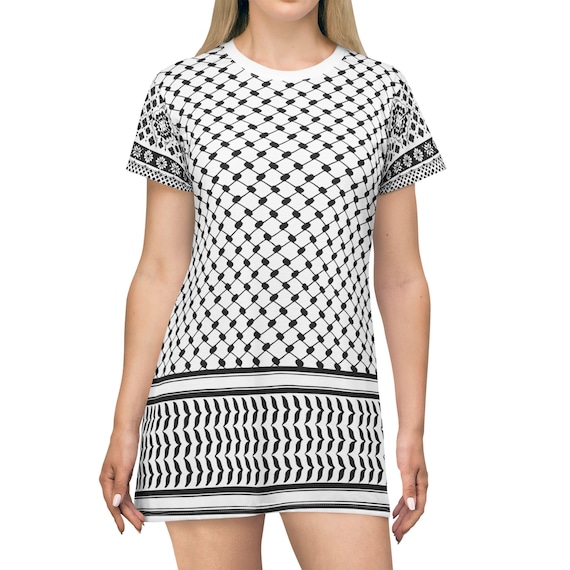 keffiyeh dress Just a scoop @bellahadid in the by @hushi5  : Getty Seam thread color matched to design Care instructions Keffiyeh Pattern Button up T-shirt