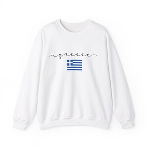 Greece Crewneck Sweatshirt, Greece Travel Sweater, Greece Souvenir, Summer Vacation Shirt, Greek American Gift, Yaya Yiayia, Greek Clothing image 4