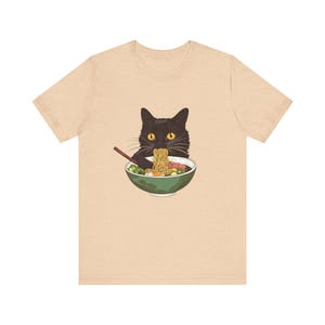 Ramen Cat T-Shirt, Cat Lover Gift, Kawaii Shirt, Japanese Style Art Tee image 5