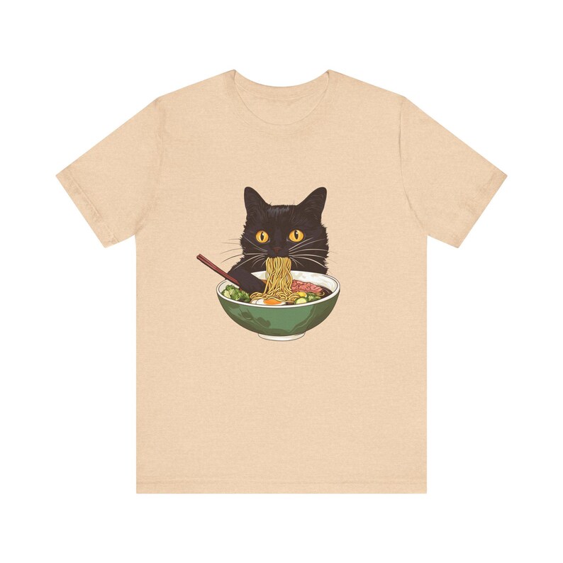 Ramen Cat T-Shirt, Cat Lover Gift, Kawaii Shirt, Japanese Style Art Tee image 5