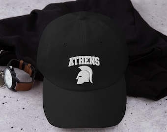 Gorra bordada de Atenas, Grecia, ajustable, con el orgullo griego, gorra de béisbol de Atenas, recuerdo de la herencia antigua.