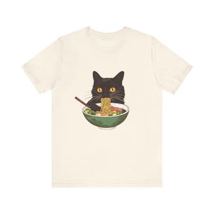 Ramen Cat T-Shirt, Cat Lover Gift, Kawaii Shirt, Japanese Style Art Tee image 4