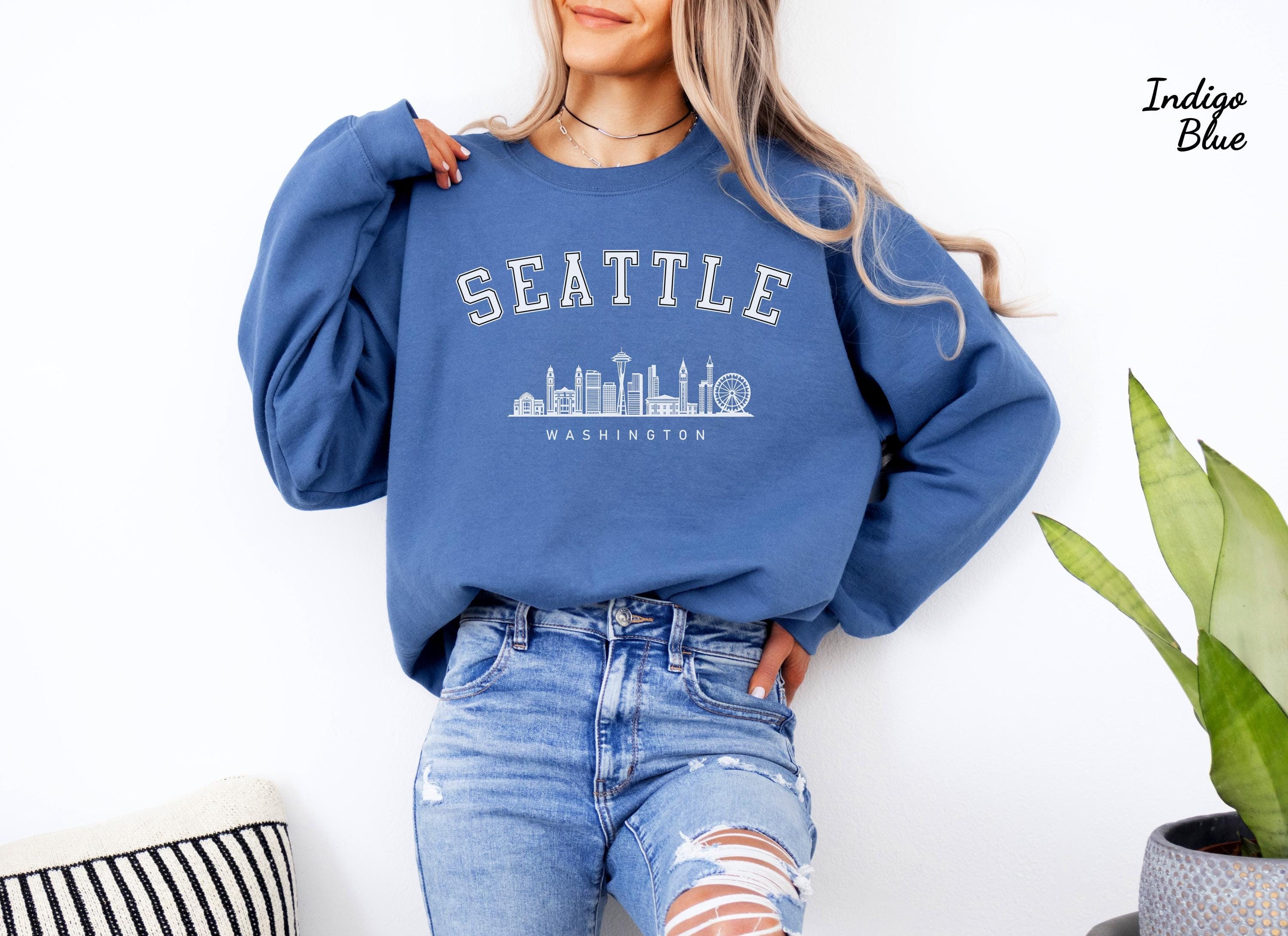 Seattle WA Sweatshirt, Seattle Skyline Sweater, Washington State