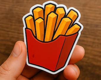 French Fries Kiss-Cut Stickers, Fun Laptop Decals, Cute Food Stickers, Fast Food Lover Gifts, Harvest Festival Decor