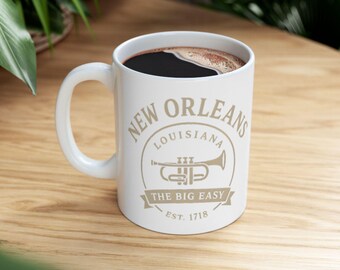 New Orleans Mug, Big Easy Coffee Cup, Louisiana Souvenir Mug, NOLA Travel Gift, French Quarter Ceramic Mug, New Orleans City Vibes