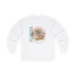 Florida Keys Long Sleeve Shirt, Key West Top, Islamorada Tee, Marathon FL Shirt, Beach Vacation Gift, Florida Souvenir, Keys Travel Tee