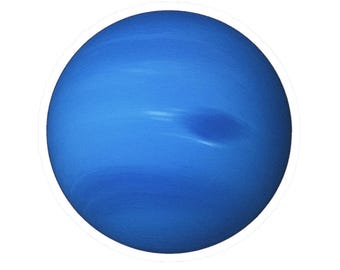 Pegatina de Neptuno, decoración espacial para portátiles, cuadernos y botellas de agua; regalo para astrónomos; calcomanía de planeta; arte de gigante gaseoso; divertido regalo de cumpleaños