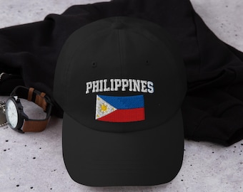 Philippines Embroidered Hat, Adjustable Filipino Cap, Pinoy Pride Dad Hat, Philippines Baseball Hat, Filipino Heritage Souvenir Gift