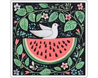 Palestine Sticker, Peace Dove Sticker, Free Palestine Sticker, Watermelon Sticker, Human Rights Sticker, Protest Sticker, Gaza Decal