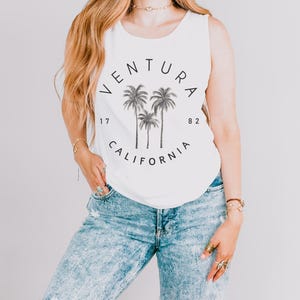 Ventura Comfort Colors Tank, California Surf Shirt, Ventura CA Coastal Tank, SoCal Beach Tee, West Coast Souvenir, Palm Tree Gift