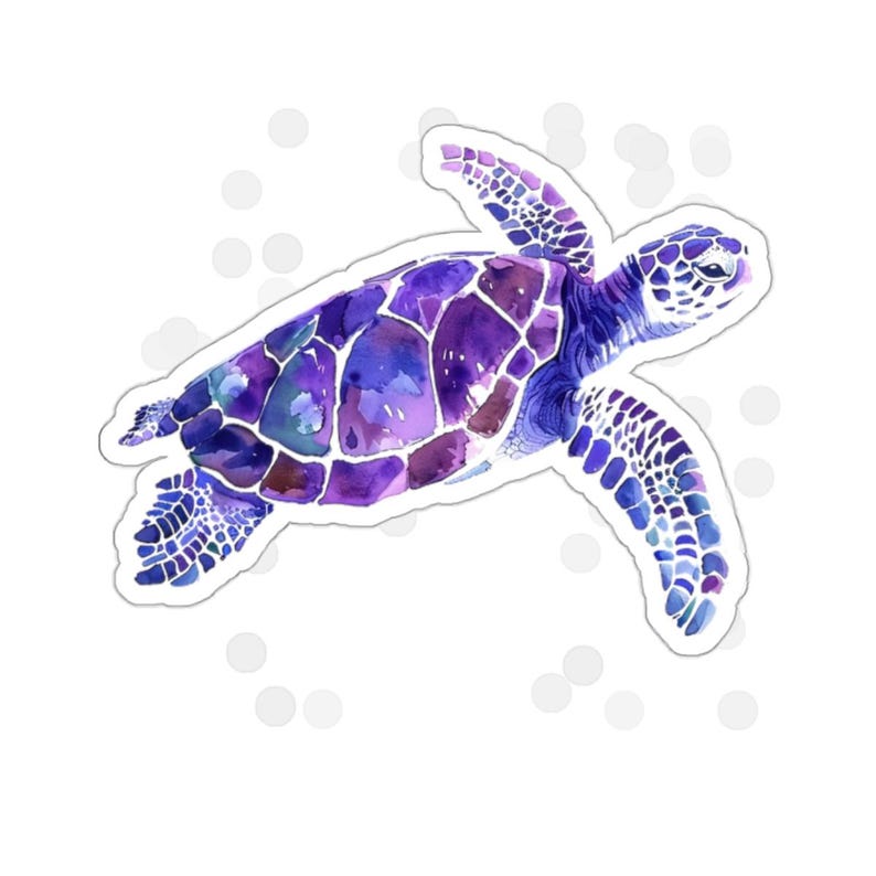 Baby Sea Turtle Sticker, Watercolor Turtle Sticker, Laptop Vinyl