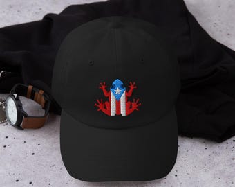 Sombrero de Coquí de Puerto Rico, Gorra Taína, Sombrero de Sarga Puertorriqueño, Orgullo Boricua, Gorra de Béisbol, Sombrero Clásico de la Isla, Regalo para Él/Ella