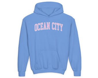 Młodzieżowa bluza z kapturem Ocean City, śliczna koszulka, kobiecy sweter z kapturem NJ, sweter z New Jersey, plażowa bluza z kapturem East Coast, podróże w New Jersey, Jersey Shore Pride