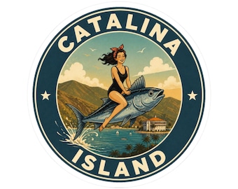 Adesivo da Ilha Catalina, decalque de viagem da Califórnia, lembrança de viagem redonda em vinil para aventureiros.