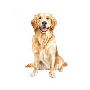 Golden Retriever Sticker, Cute Dog Decal for Laptops, Water Bottles, Scrapbooking, Gift for Pet Lovers, Home and Journal Decor