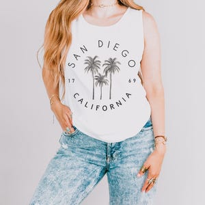 San Diego Comfort Colors Tank, California Beach Shirt, SoCal Summer Tank, West Coast Travel Tee, Coastal Vacation Souvenir, Cali Gift
