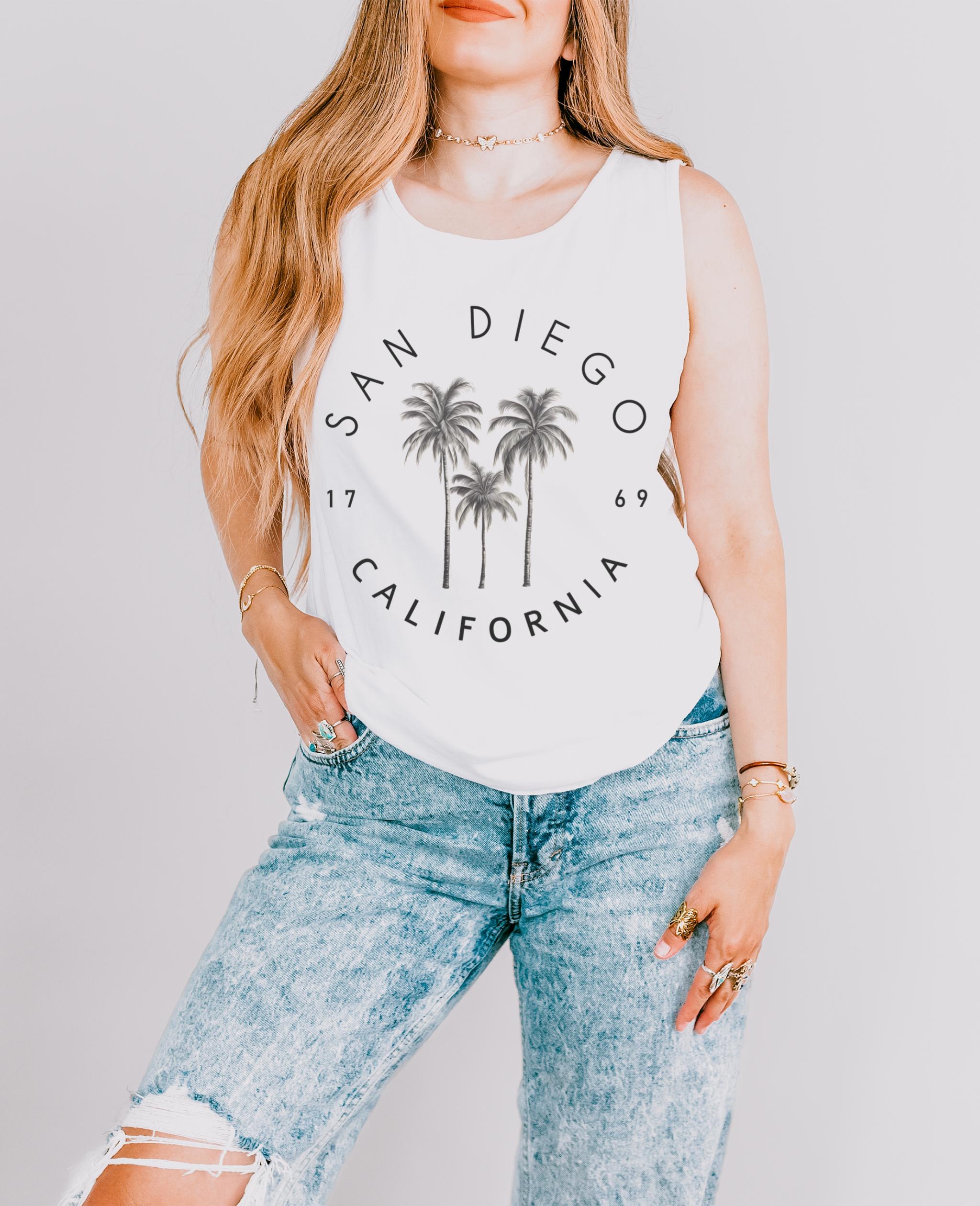 San Diego Comfort Colors Tank, California Beach Shirt, SoCal Summer Tank, West Coast Travel Tee, Coastal Vacation Souvenir, Cali Gift