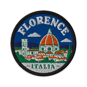 Florence Italy Embroidered Patch, Tuscany Travel Badge, Italian City Souvenir, European Vacation Gift Emblem