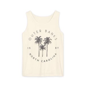 Outer Banks North Carolina Comfort Colors Tank, OBX Beach Shirt, Pogue Life Tank Top, NC Coastal Vacation Tee, Road Trip Souvenir Gift image 2