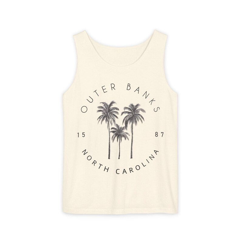 Outer Banks North Carolina Comfort Colors Tank, OBX Beach Shirt, Pogue Life Tank Top, NC Coastal Vacation Tee, Road Trip Souvenir Gift image 2