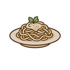 Alfredo Pasta Sticker, Fun Foodie Decor for Laptops, Planners, Water Bottles, Gifts for Pasta Lovers, Cute Italian Food Sticker